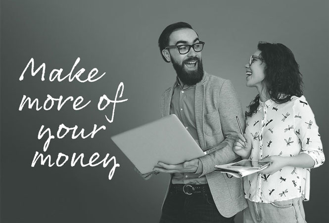 Could you be earning more from your savings? A happy saver exploring Family Building Society’s competitive savings rates.